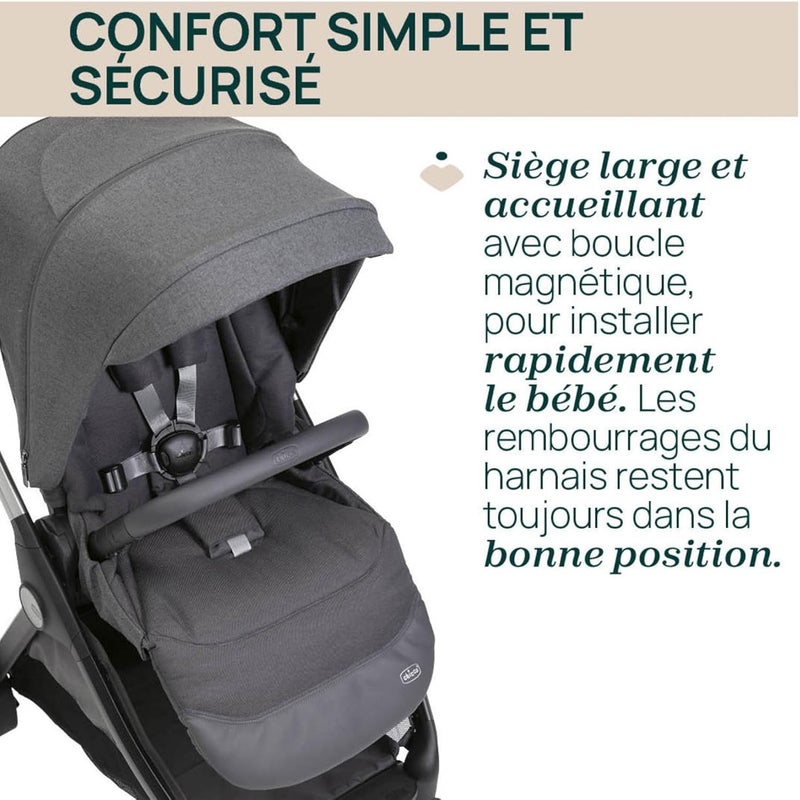 Chicco عربة Chicco Bellagio 0م-4س (0-22كغ)، صخرة قمرية - Image 4